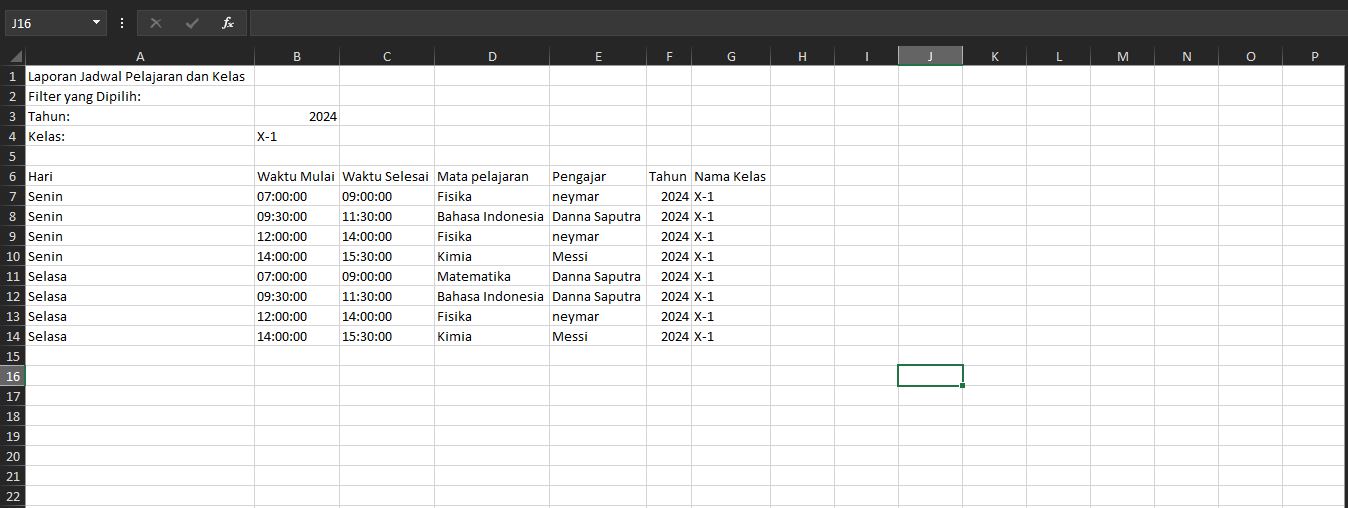 Sistem Informasi Sekolah Penjadwalan Pelajaran dan Kelas